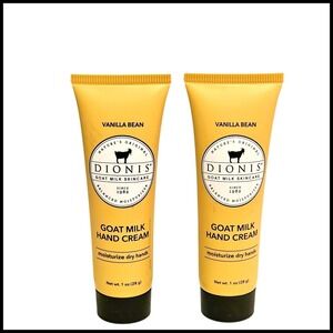 Dionis Vanilla Bean Goat Milk Hand Cream Moisturize Dry Hands 1 oz (2 Pack)